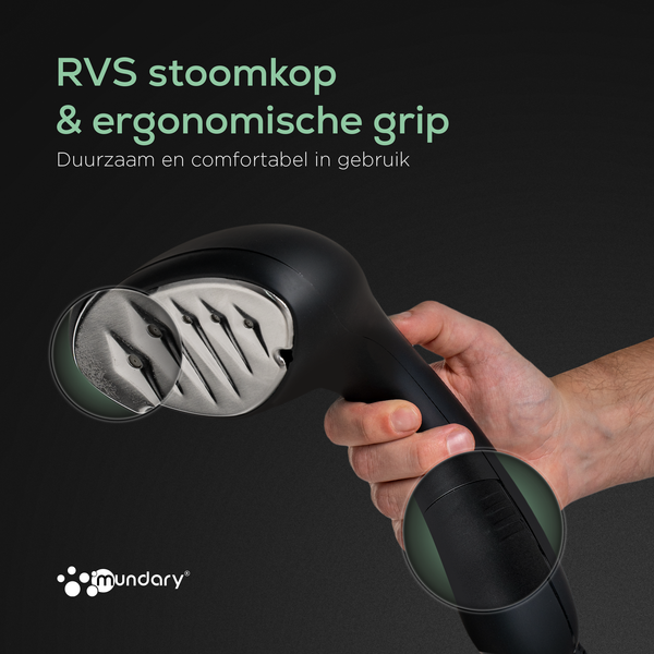 RVS stoomkop & ergnomisch design
